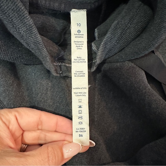 Lululemon Avenue Funnel neck Pullover sweatshirt dark gray charcoal Size 10 - Picture 10 of 15